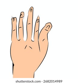 Drawing hand in face