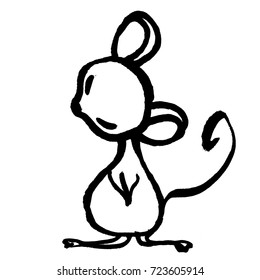 drawing hare black
