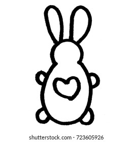 drawing hare black
