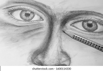 Drawing illustration mans face   eyes | handmade | self made | painting