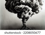 Drawing illustration nuclear mushroom. High quality photo