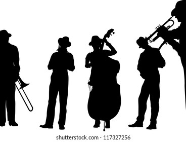 Drawing Jazz Musicians On Stage Stock Illustration 117327256 | Shutterstock