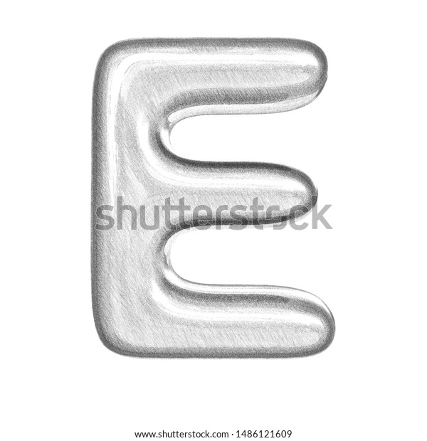 Drawing Letter E 3d Render Bubble Stock Illustration