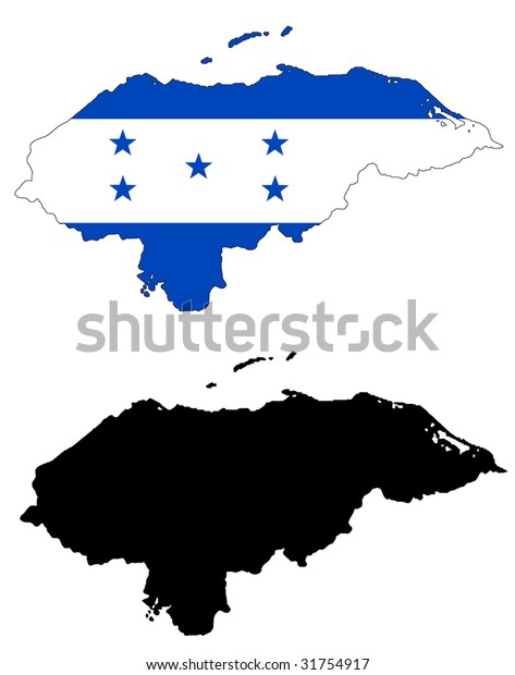 Drawing Map Flag Honduras Stock Illustration 31754917