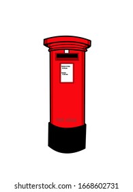 Red Mail Post Box Vector Illustration Stock Vector (Royalty Free ...