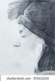 Drawing On Paper ,Osho, Zen Budhistic Guru.