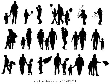 Lots People Silhouettes Stock Vector (Royalty Free) 33278827