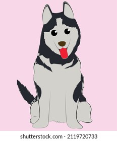  Drawing Pet Dog Siberian Wolf Dog Siberian Wolf Animated Cute