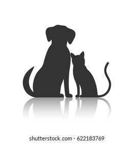 Drawing of pets monochrome illustration.