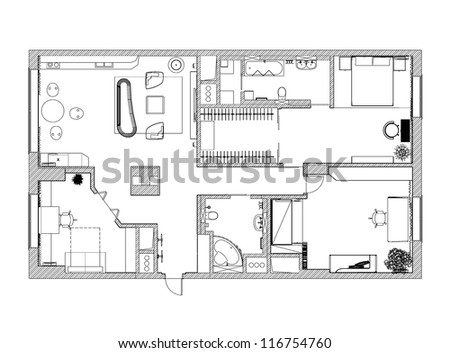 drawing, the plan of house