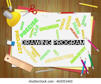Drawing Program Indicating Design Programs And Draft