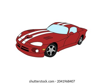 Drawing Of Red Viper Car