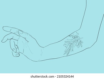 drawing the silhouette hand