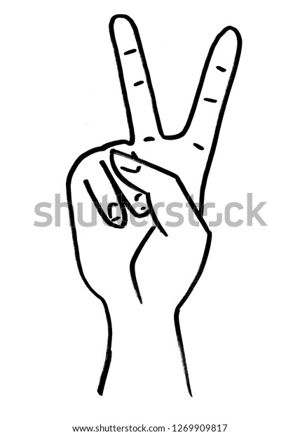 Drawing Simple Sketch Hand Stock Illustration 1269909817