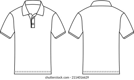 Drawing Sketch Moockup Poloshirt  Tamplate