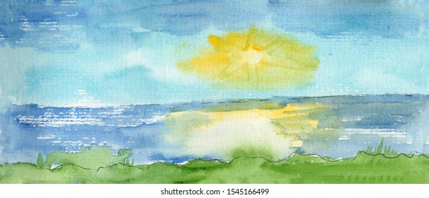 Sunset Beach Drawing Images Stock Photos Vectors Shutterstock