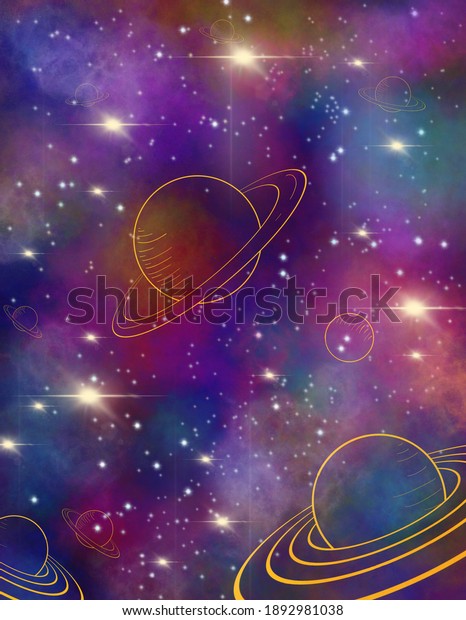 Drawing Space Wallpaper Space Sky Stock Illustration 1892981038 ...