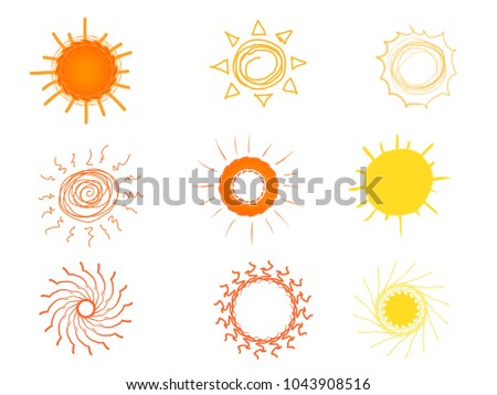 Drawing sun white background