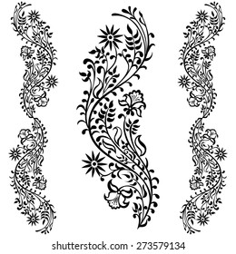 Set Black White Paisley Pattern Stock Vector (Royalty Free) 1763944625 ...