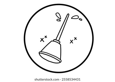 a drawing of a toilet plunger - Powered by Shutterstock