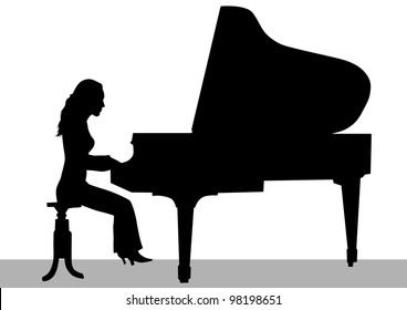 Piano Player Silhouette Images, Stock Photos & Vectors | Shutterstock