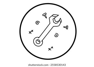 a drawing of a wrench - Powered by Shutterstock