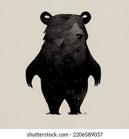 Drawn Bear Portrait Standing Bear Computer Stock Illustration ...