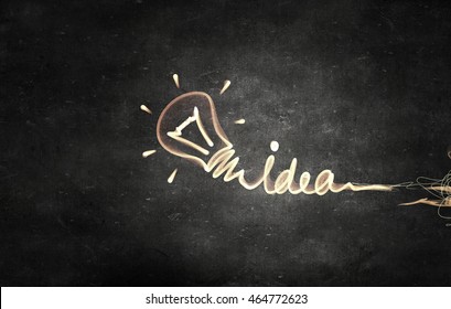 Drawn Bulb On Wall Stock Illustration 464772623 | Shutterstock