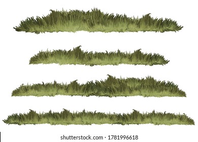 Drawn Grass Borders Clip Art Set Stock Illustration 1781996618 ...