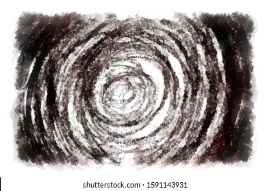 Drawn tunnel  Painted white background 