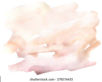 The drawn watercolor background of pastel natural beige color. A watercolor spot.