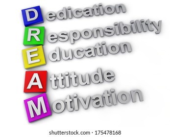 Dream Dedication Responsibility Education Attitude Motivation Stock ...