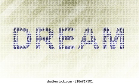 Dream Icon On Binary Code ( Array Of Bits ). Illustration.