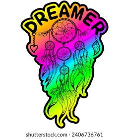 dreamer dream catcher rainbow