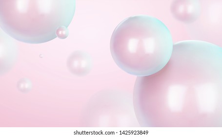 Dreamy Glossy Sphere Floating In The Air, 3d Illustration