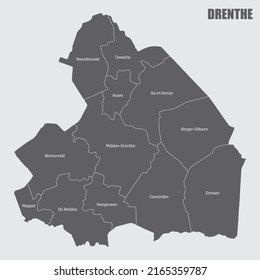 Drenthe Province Administrative Map Labels Netherlands Stock ...