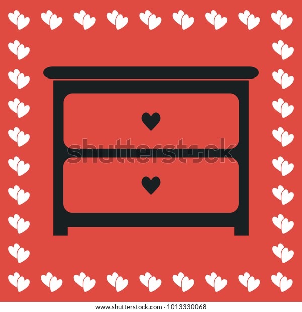 Dresser Drawers Icon Flat Simple Black Stock Illustration 1013330068