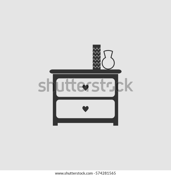 Dresser Vases Icon Flat Simple Black Stock Illustration 574281565