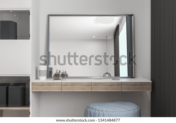 Dressing Table Mirror Modern Interior Design Stock Illustration