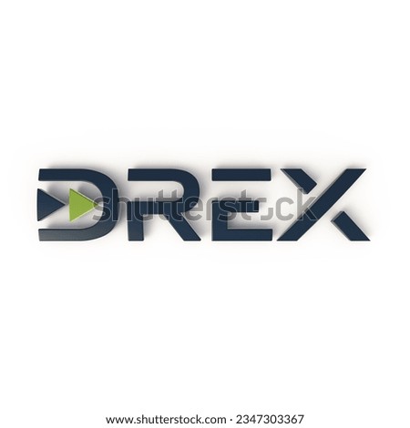 Drex logotipo, coin, Brazil, Drex moeda logotipo 3d, marca, logomarca, isologo, real, brand, 德雷克斯, 德雷克斯品牌, branding, Brasil, mercosul, Banco central, currency, logo 3d, 商業照片 © 