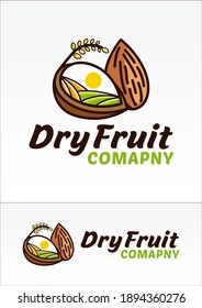 Dried Fruit Concept Logo With Nuts