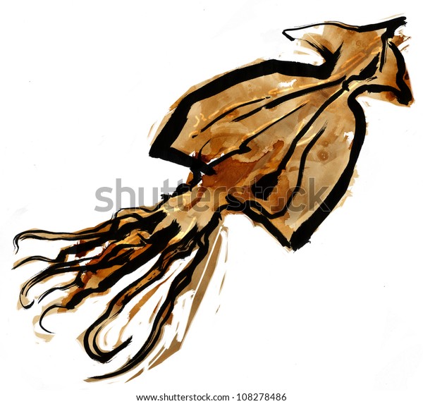 Dried Squid Stock Illustration 108278486 6333