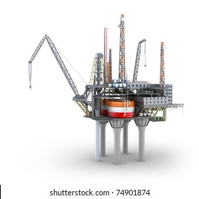 Drilling offshore Platform isolated on white