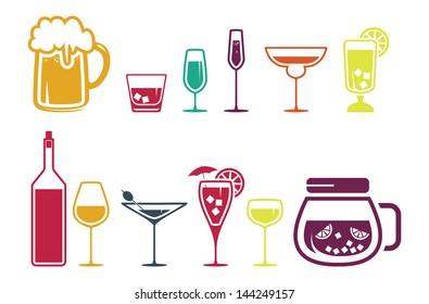 Drink alcohol beverage icons set - Powered by Shutterstock