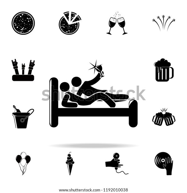 to drink in bed icon. Party icons universal set\
for web and mobile