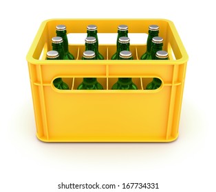 Drink crate with beer bottles