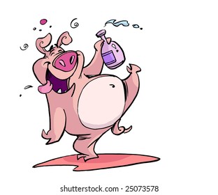 drinking pig