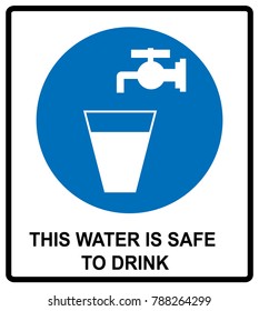 Drinking Water Sign This Water Safe Stock Illustration 788264299 ...