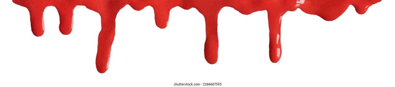 Dripping Blood Red Paint Isolated On Stock Illustration 2184607593 ...