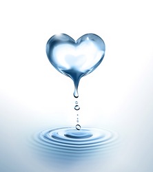 Dripping Heart Over The Water
